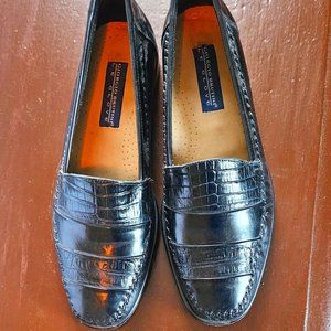 Black Leather Loafers by Giorgio Brutini Mens Size 10.5. No Socks Needed!